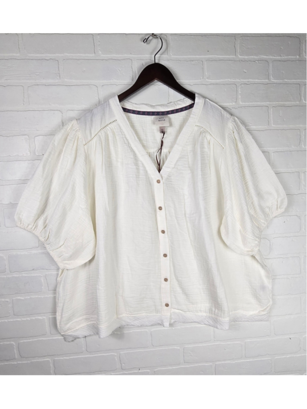 Women's Knox Rose White Blouse Size 2X